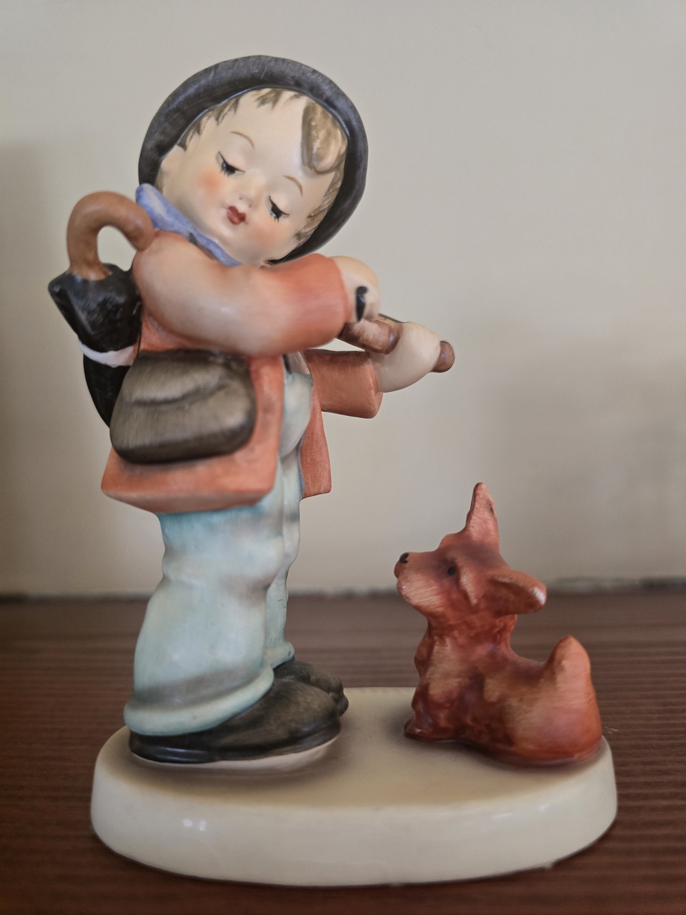 Vintage Hummel Goebel "Puppy Love" Little Violinist and Dog Figurine - 87